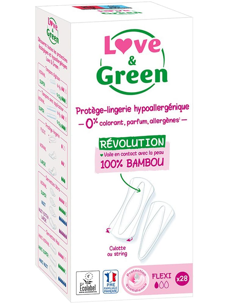 Love & Green Protège-Lingeries Hypoallergéniques et Écologiques "flexi" X 28