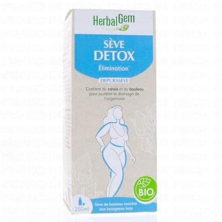 HERBALGEM Séve de bouleau enrichie aux bourgeons frais - Sève détox Elimination dépuraseve bio 250ml
